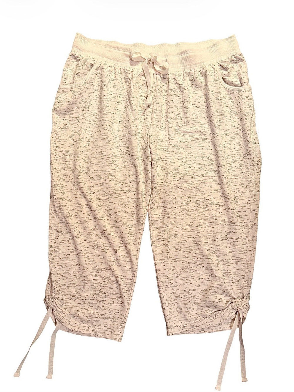 Bobbie Brooks Light Heathered Drawstring Capri Pants Size 3X